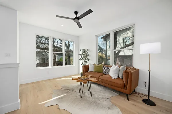 a living room with furniture