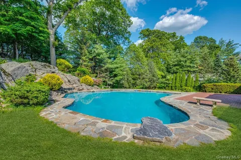 a view of a garden with an empty space