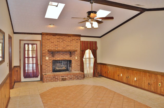 3915 Almond Road Fortson, GA 31808 - Photo 3 of 26 Greatroom with fireplace, tile floor, skylights &