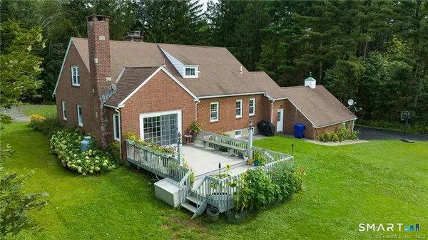 an aerial view of a house