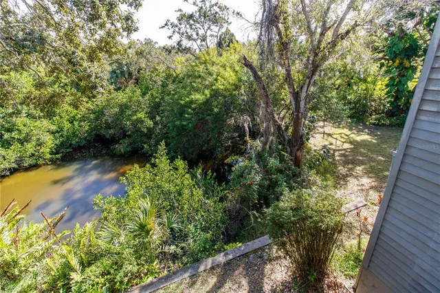 a backyard of a house with lots of green space