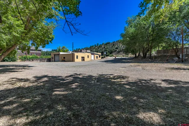 a view of a street with a house