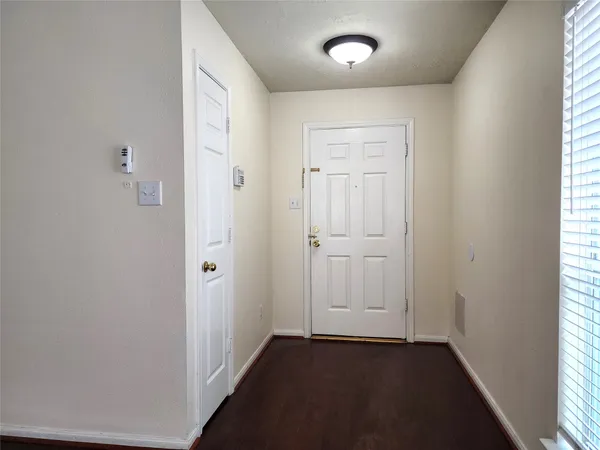 an empty room with closet