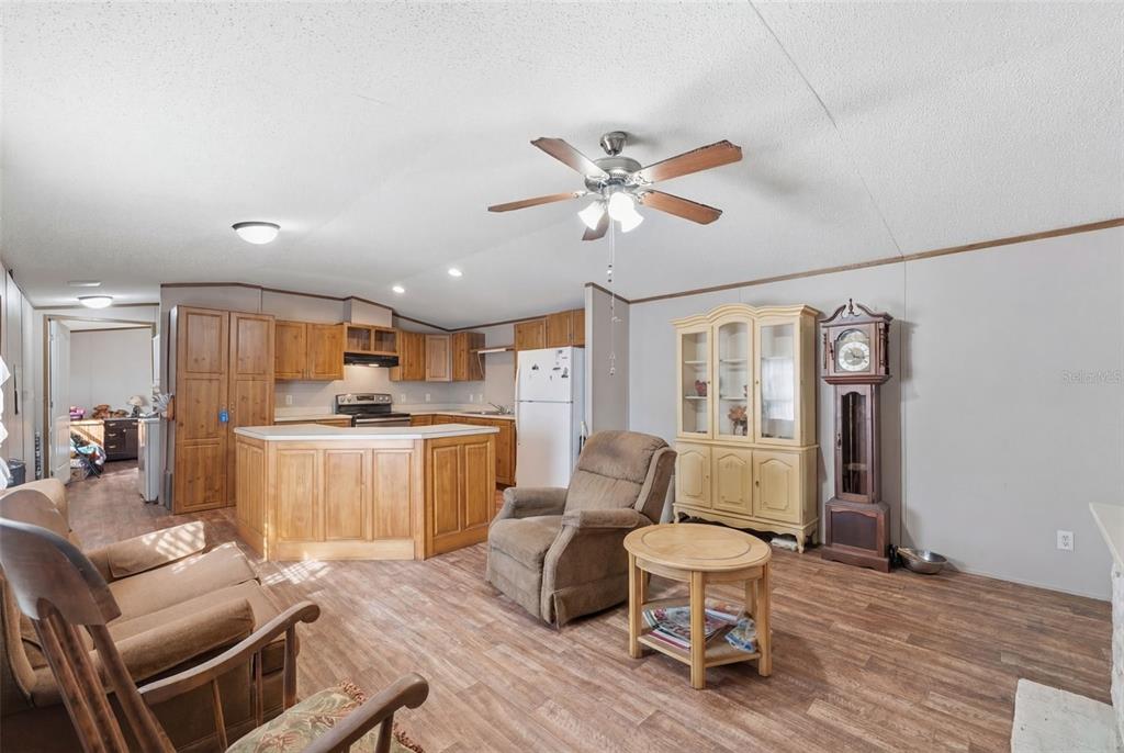 10501 East Patience Lane Inverness, FL 34450 - Photo 3 of 37 a living room with a kitchen island furniture and a wooden floor