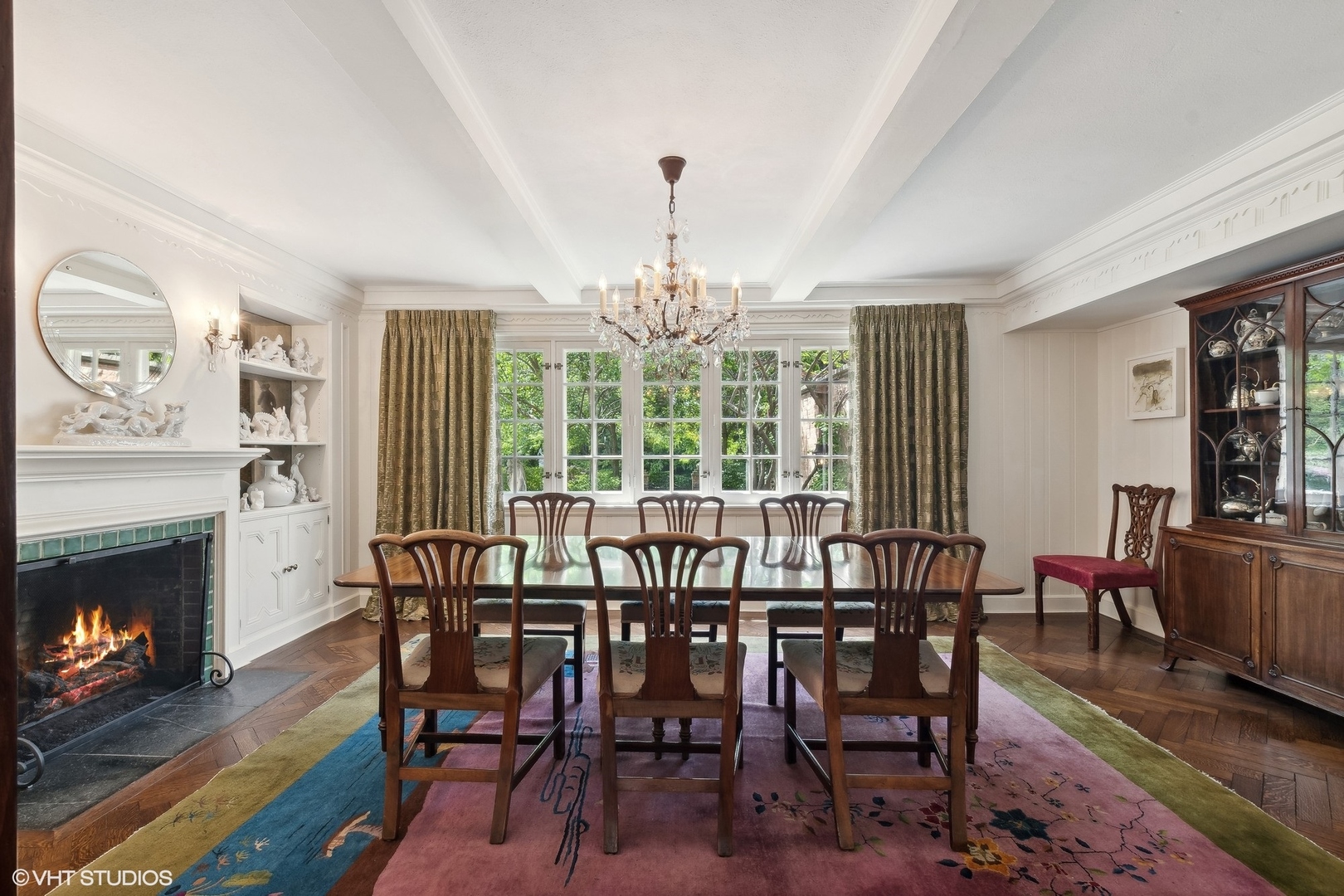 885 Maplewood Road Lake Forest, IL 60045 - Photo 16 of 78 a view of a dining room with furniture window and wooden floor