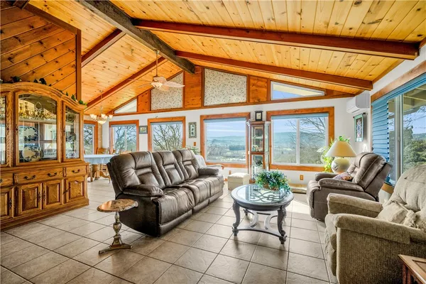 a outdoor living space with furniture