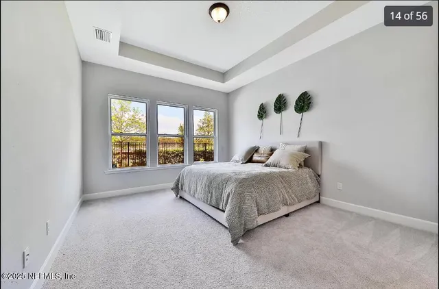a view of a big room with closet and windows