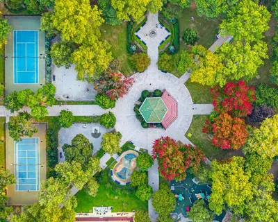 an aerial view of a house