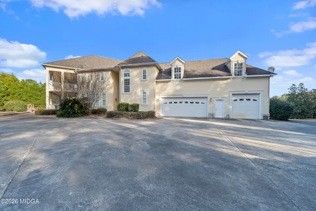 a view of a lake with a city