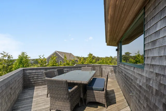 a view of deck with furniture