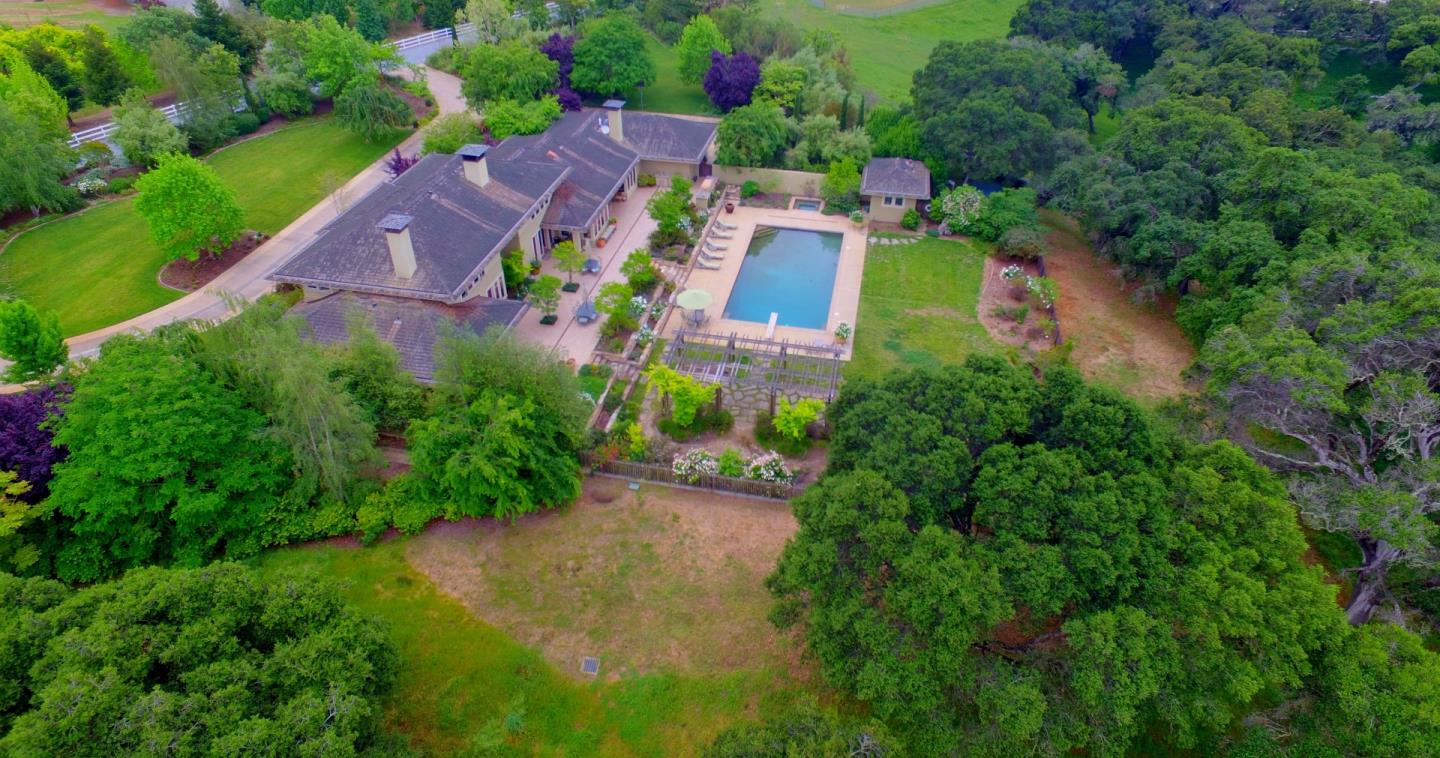 120 Edenvale Road Watsonville, CA 95076 - Photo 33 of 41 an aerial view of a house with a garden and swimming pool