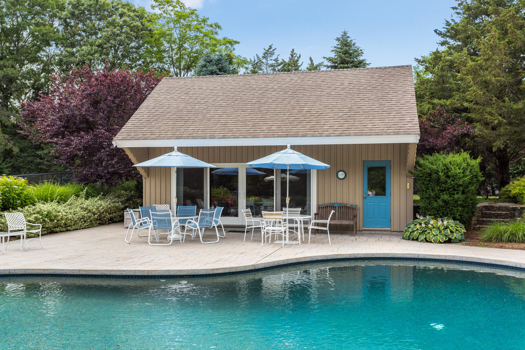 1855 South County Road Osterville, MA 02655 - Photo 21 of 26 a view of house with swimming pool and outdoor seating
