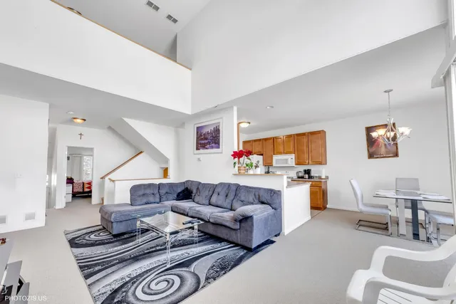 a living room with furniture and a couch