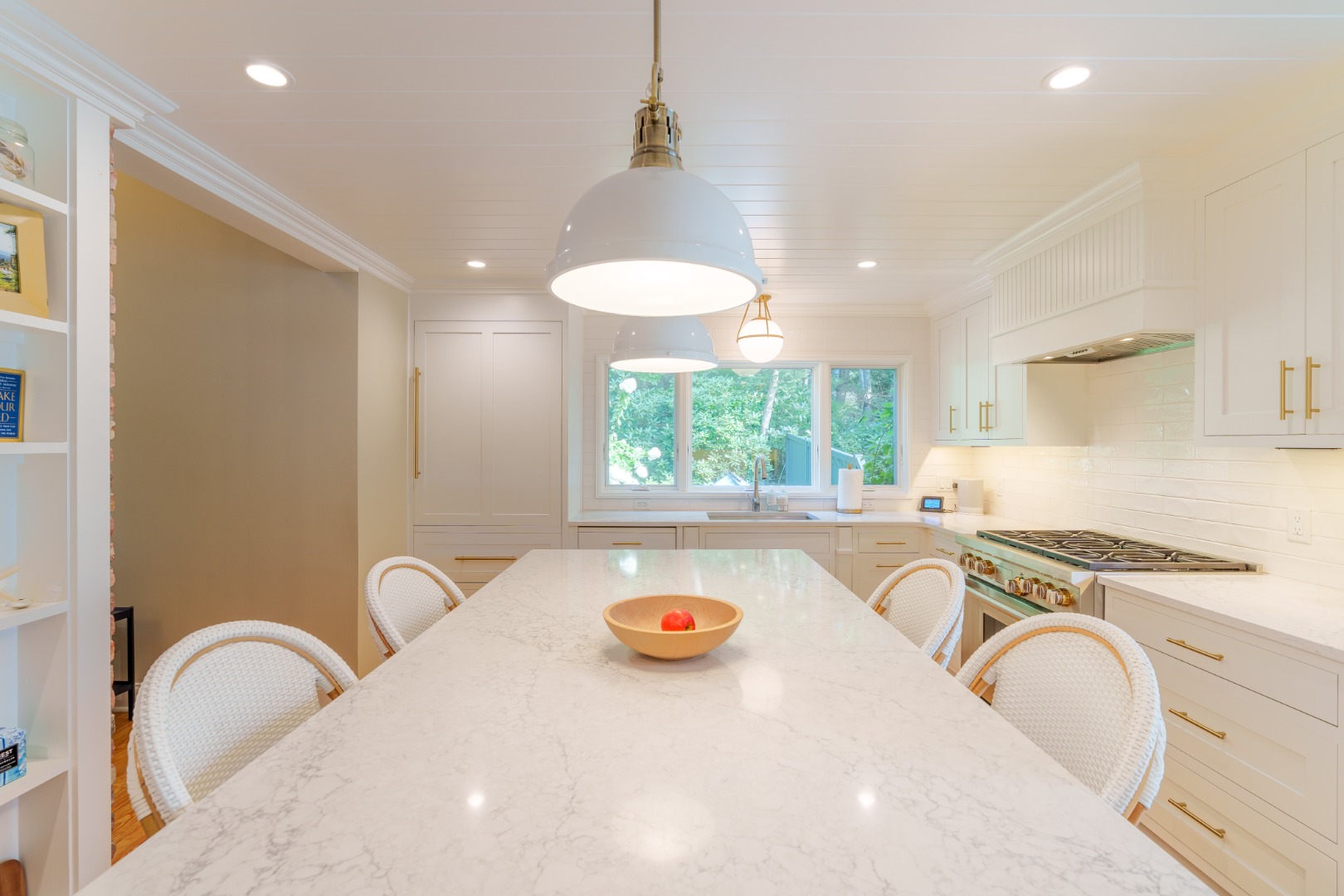 70 Marthas Road Edgartown, MA 02539 - Photo 17 of 54 a bathroom with a granite countertop sink a bathtub and a window