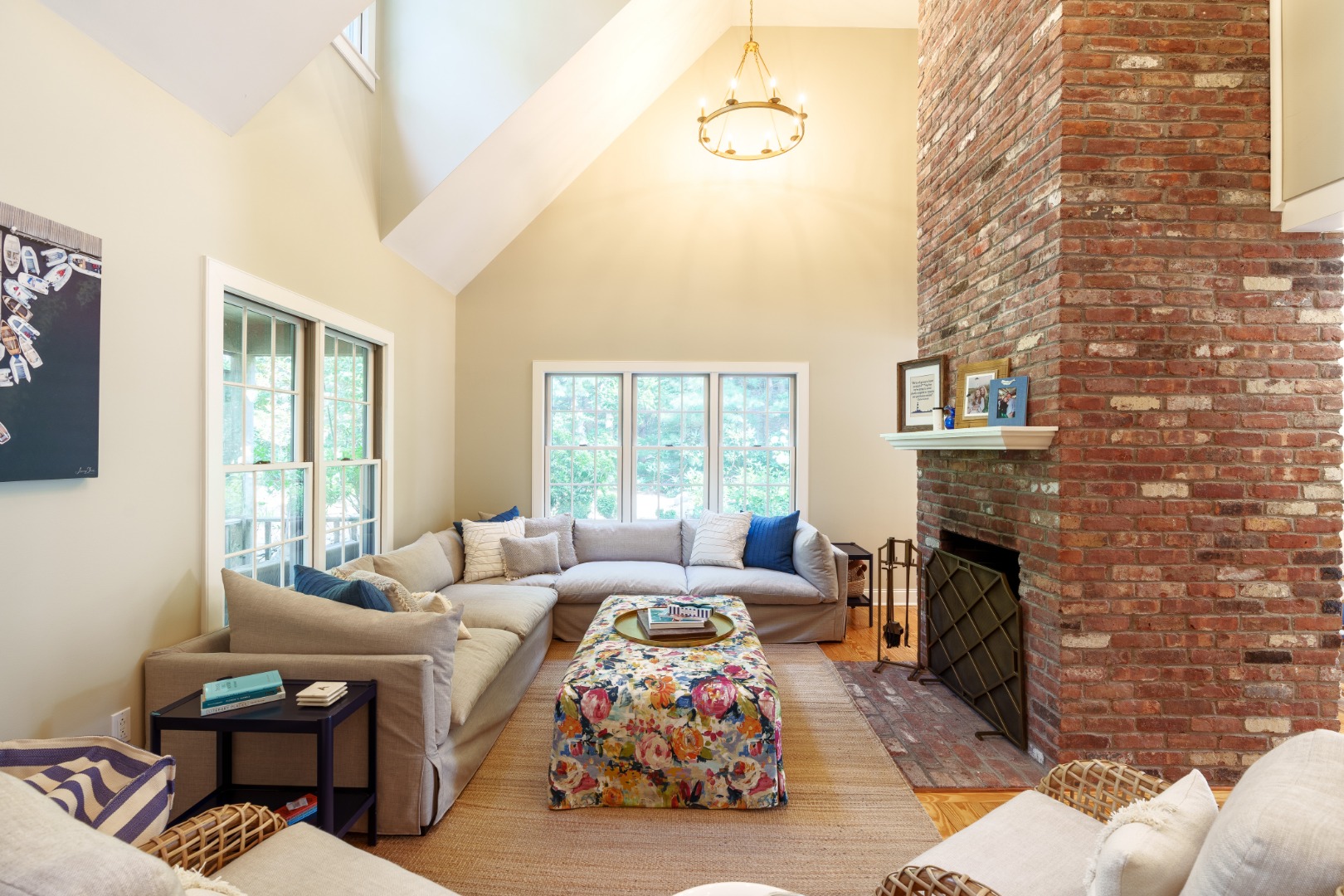 70 Marthas Road Edgartown, MA 02539 - Photo 9 of 54 a living room with furniture windows and a fireplace