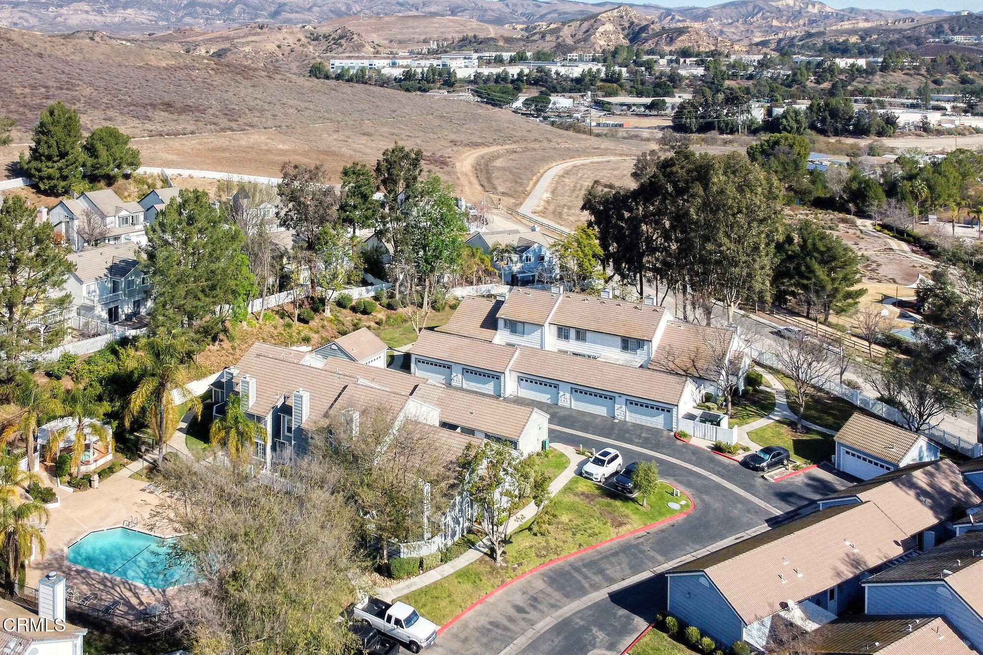 355 Jeremiah Drive, Unit D Simi Valley, CA 93065 - Photo 54 of 57 an aerial view of a house with garden space and mountain view in back