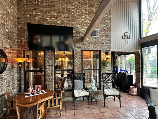 a view of outdoor space with seating area