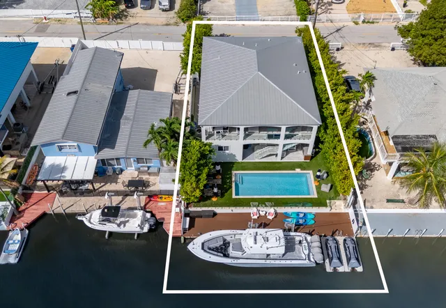 an outdoor space with furniture