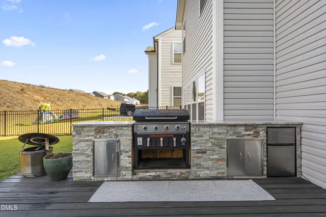 a view of a terrace with seating space