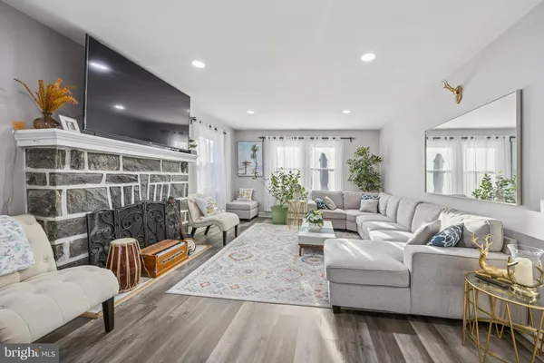 a living room with furniture