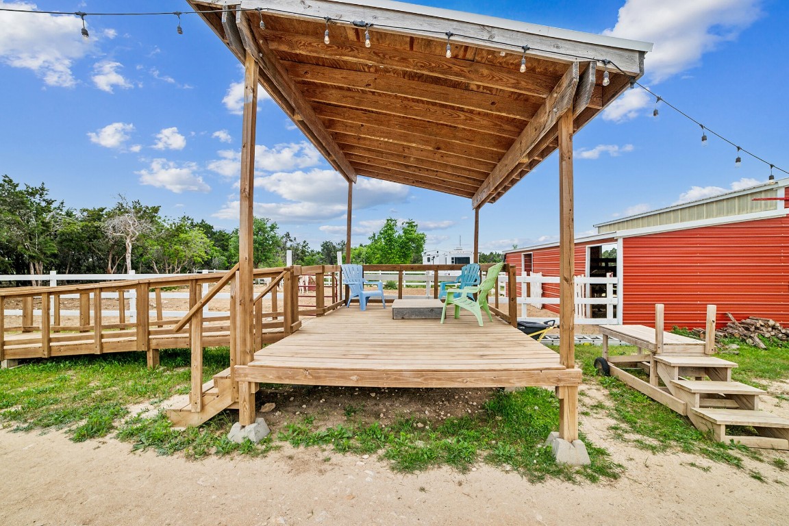 17008 Trails End Road Leander, TX 78641 - Photo 3 of 26 a view of a wooden deck next to a yard