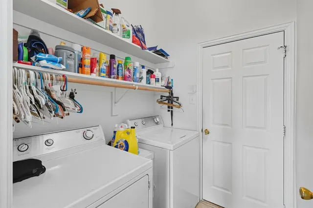 a view of a back yard with a house