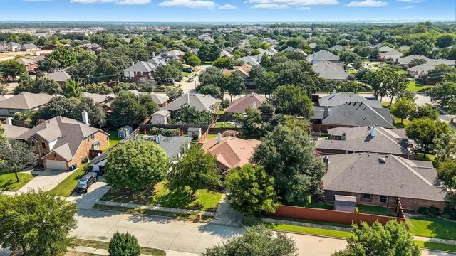 an aerial view of a house having outdoor space