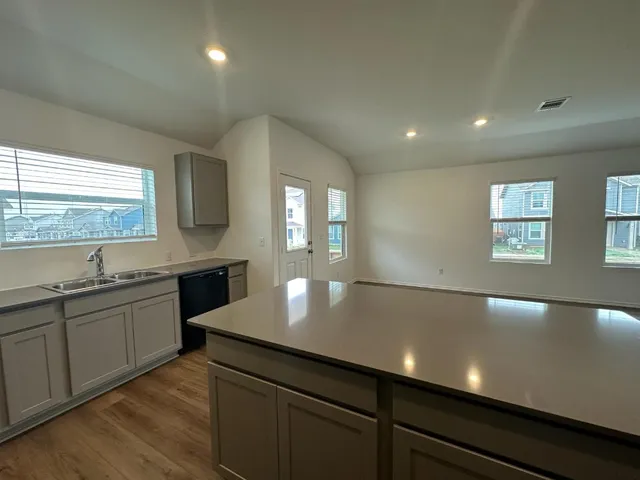 a view of kitchen and window