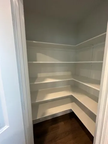 a storage room with an empty door