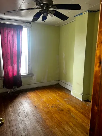 an empty room with windows