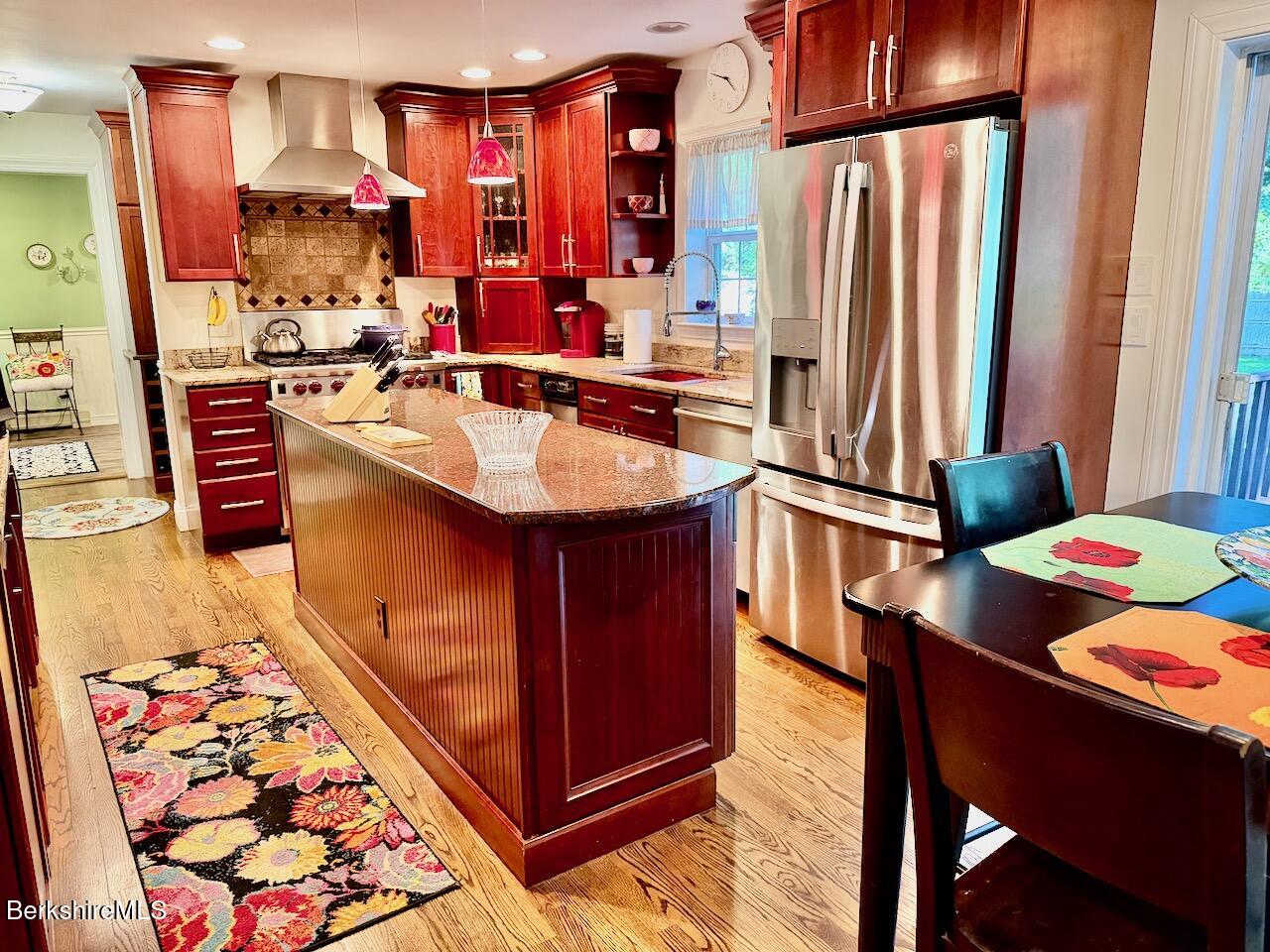 166 East Dugway Road Lenox, MA 01240 - Photo 18 of 66 Kitchen with dark cherry cabinetry