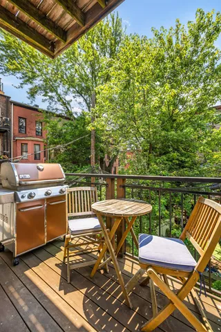 a outdoor view with a sitting space