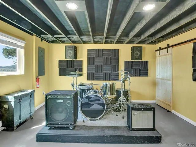 a room with gym equipment