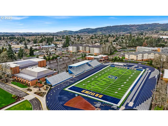 an aerial view of a city