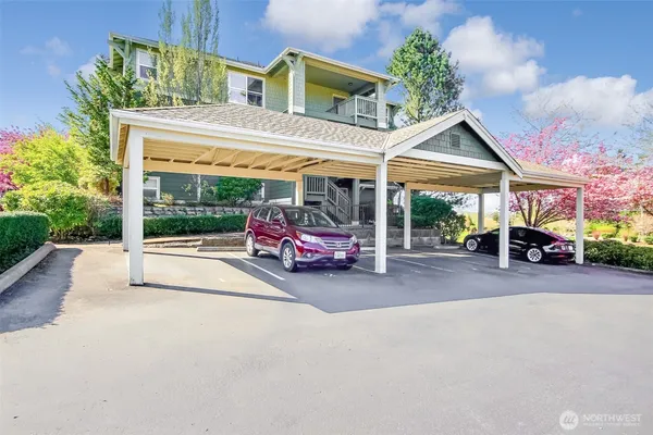 a car parked in front of a house