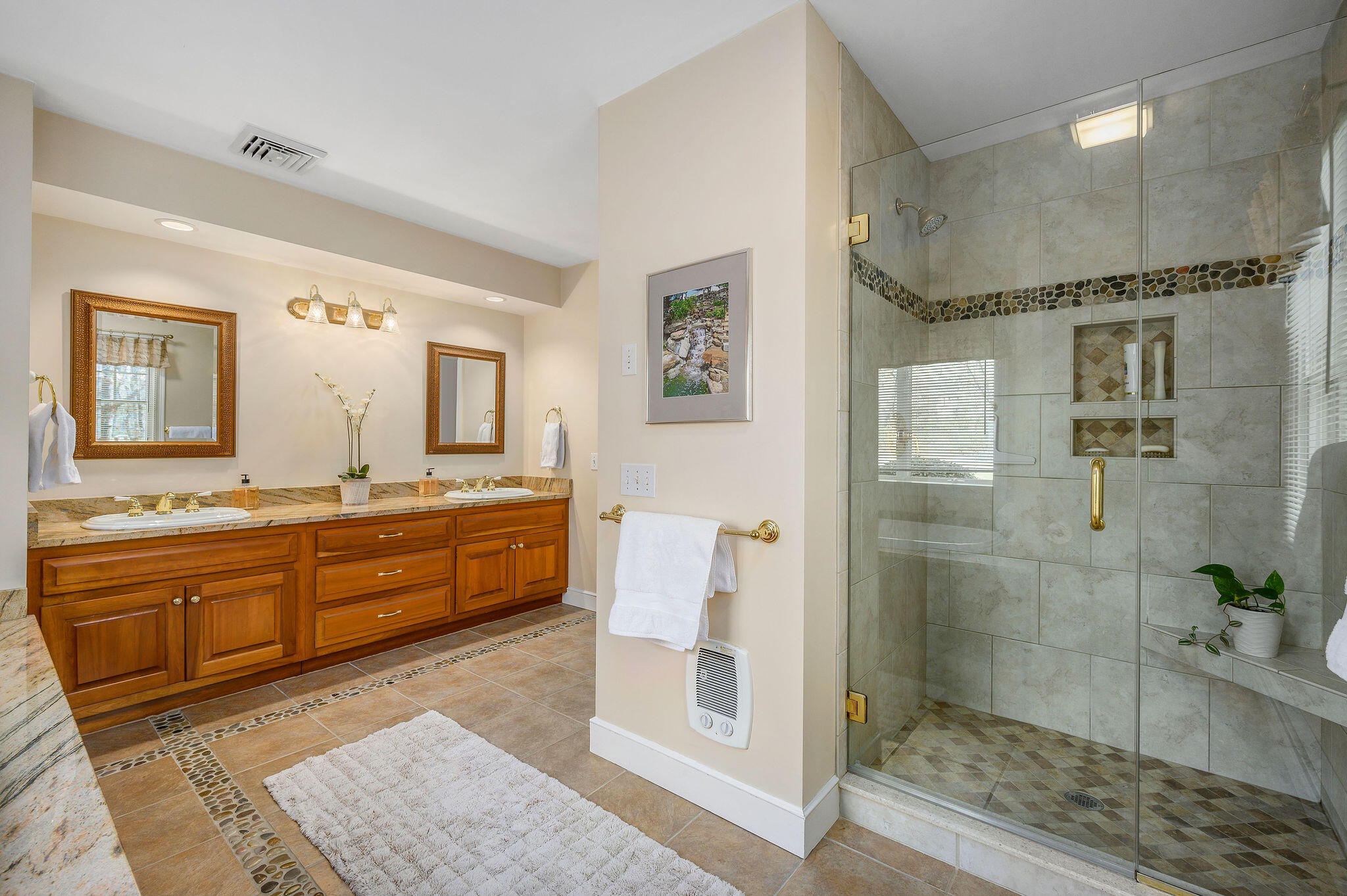 78 Red Maple Road Brewster, MA 02631 - Photo 24 of 39 a large bathroom with a glass door shower and sink