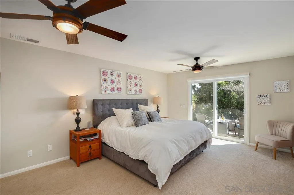 1285 Palomino Road Fallbrook, CA 92028 - Photo 13 of 25 a bedroom with a bed and a chandelier