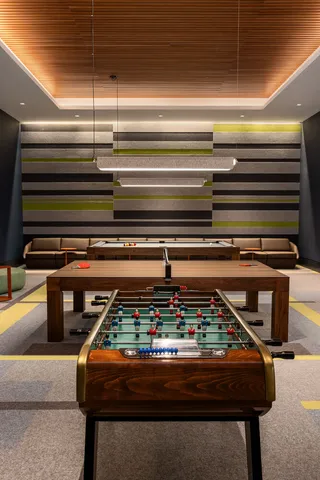 a living room with furniture and a couch