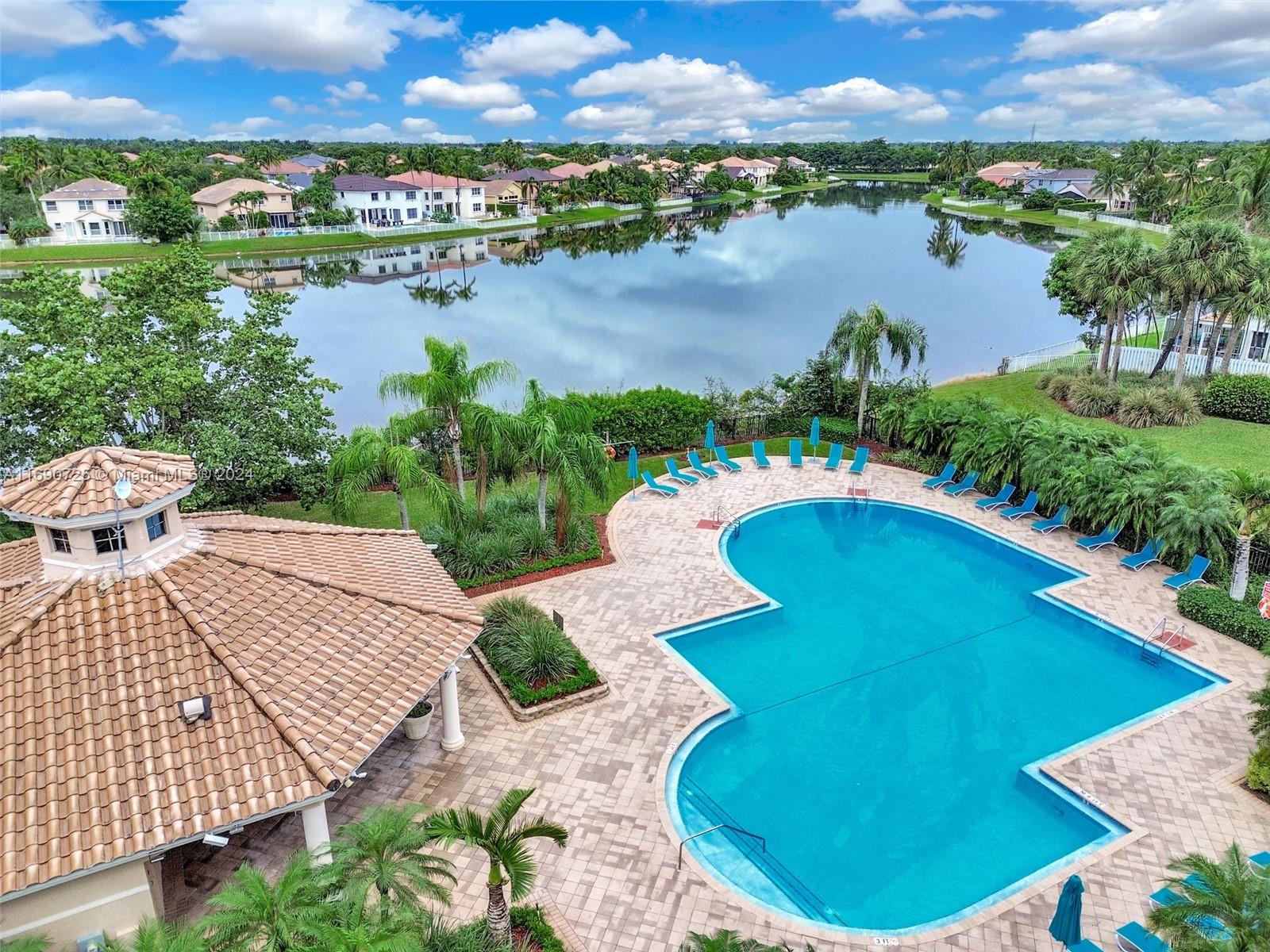2497 Southwest 163rd Avenue Miramar, FL 33027 - Photo 46 of 50 an aerial view of a house with outdoor space and lake view