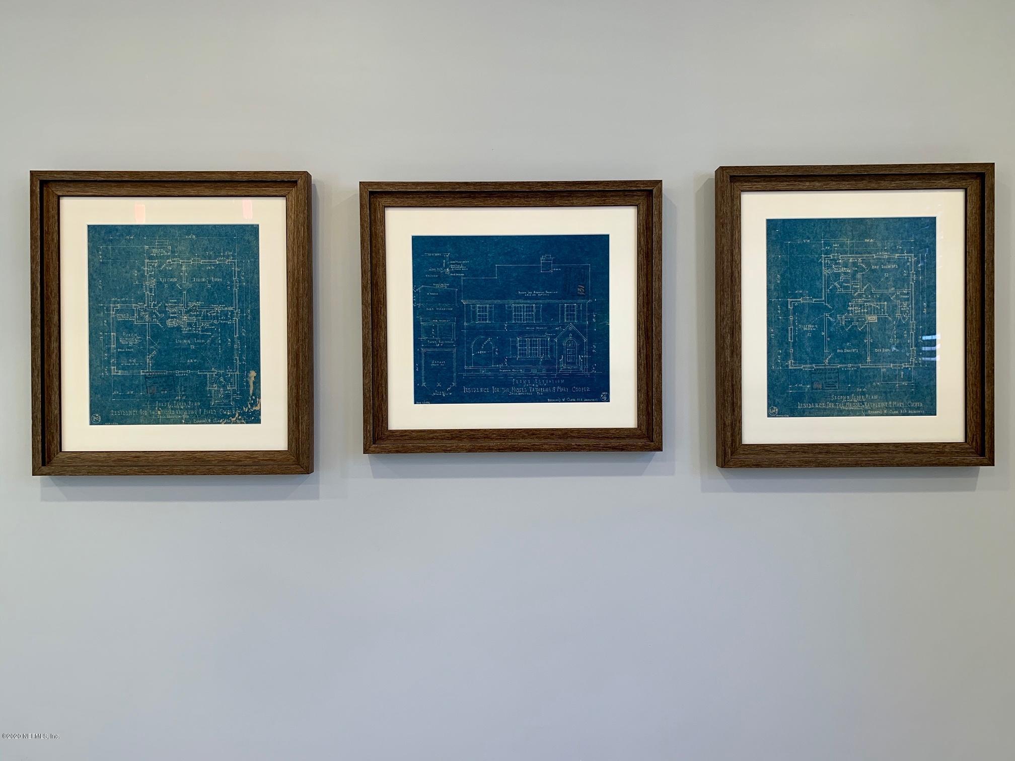 3556 Valencia Road Jacksonville, FL 32205 - Photo 14 of 32 Original blueprints hang in the kitchen
