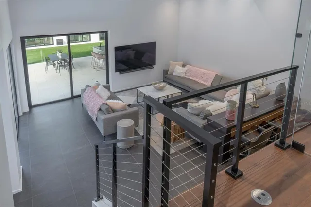 a living room with furniture