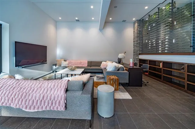 a living room with furniture