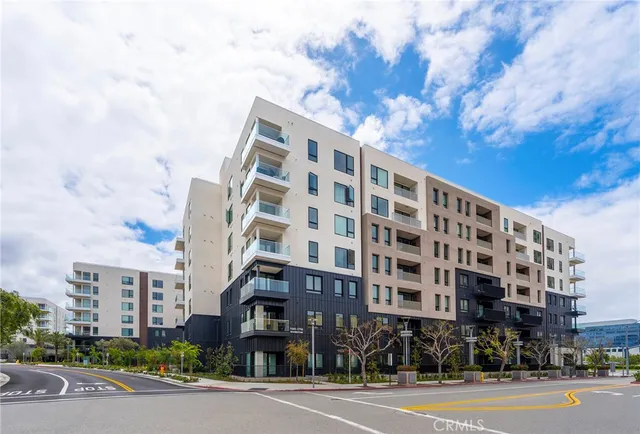a view of a building and a street