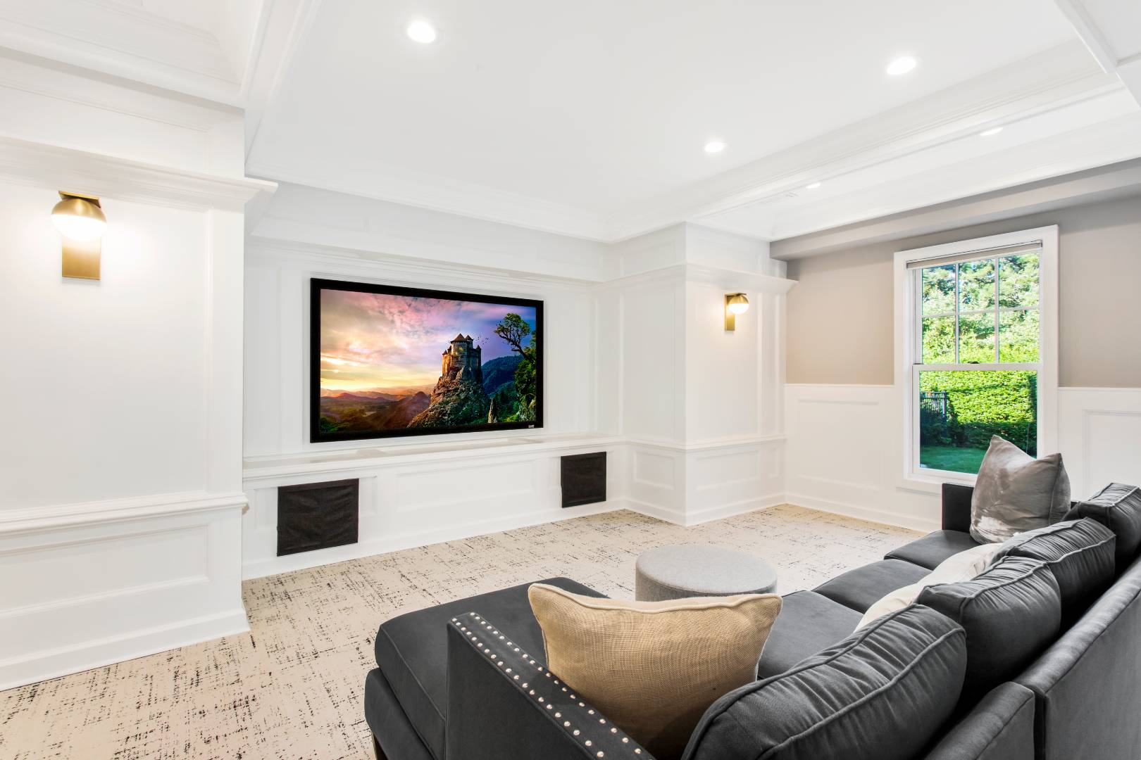 124 Dune Road Quogue, NY 11959 - Photo 23 of 34 a living room with furniture and a flat screen tv