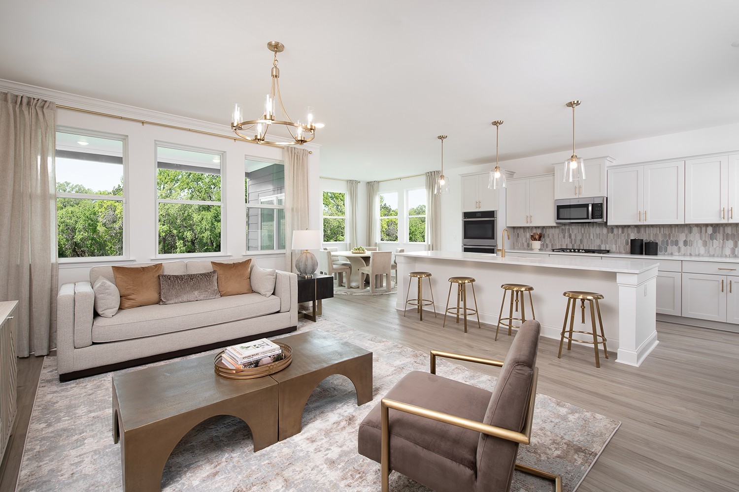 151 Emeline Way Mount Juliet, TN 37122 - Photo 10 of 51 a living room with furniture kitchen and a chandelier
