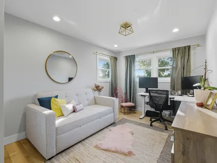 a living room with furniture