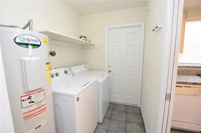a storage room with washer and dryer