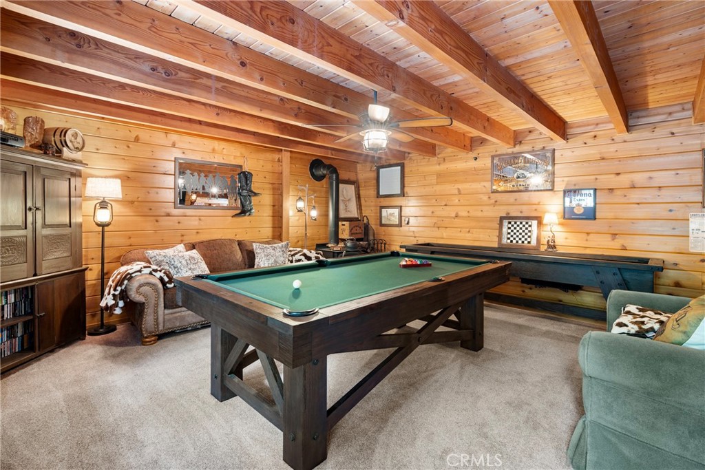 116 Pine Ridge Road Crestline, CA 92325 - Photo 11 of 35 a room with furniture pool table flat screen tv and windows