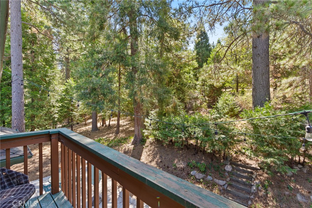 116 Pine Ridge Road Crestline, CA 92325 - Photo 26 of 35 a view of a forest from a balcony