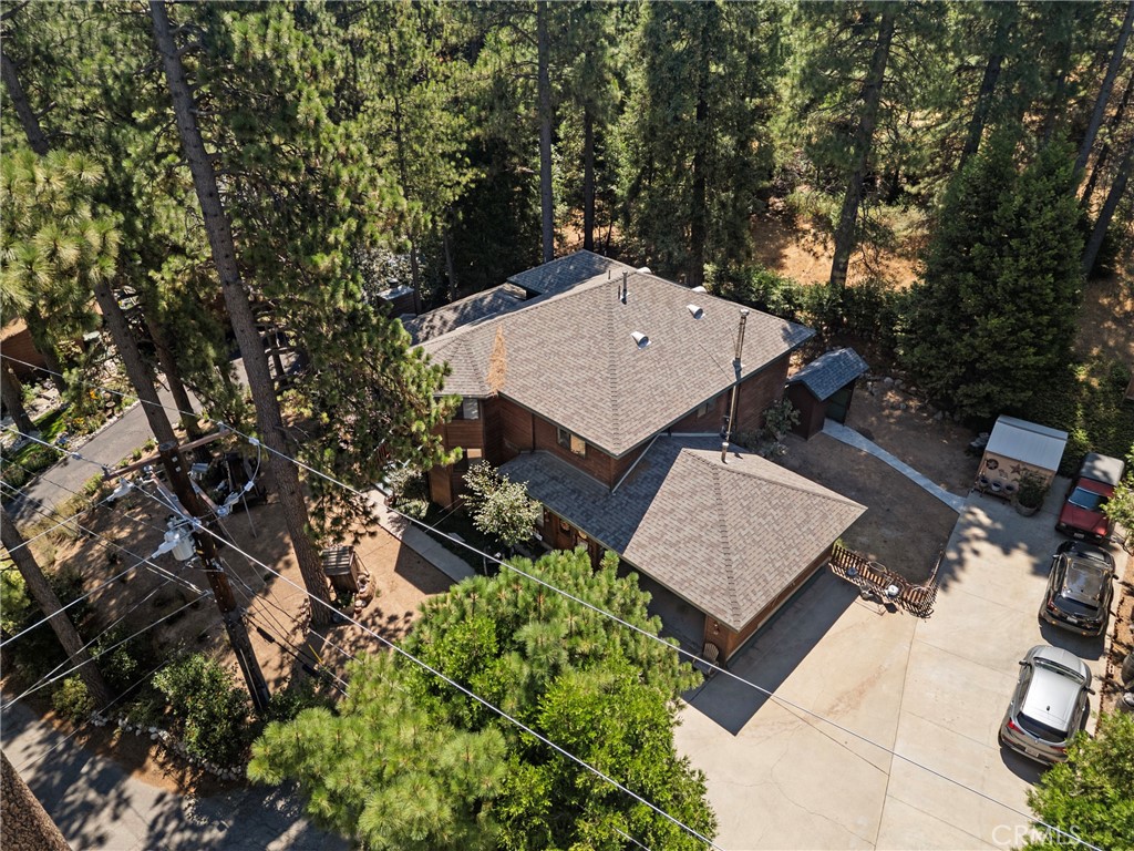 116 Pine Ridge Road Crestline, CA 92325 - Photo 32 of 35 an aerial view of a house with a yard and large tree